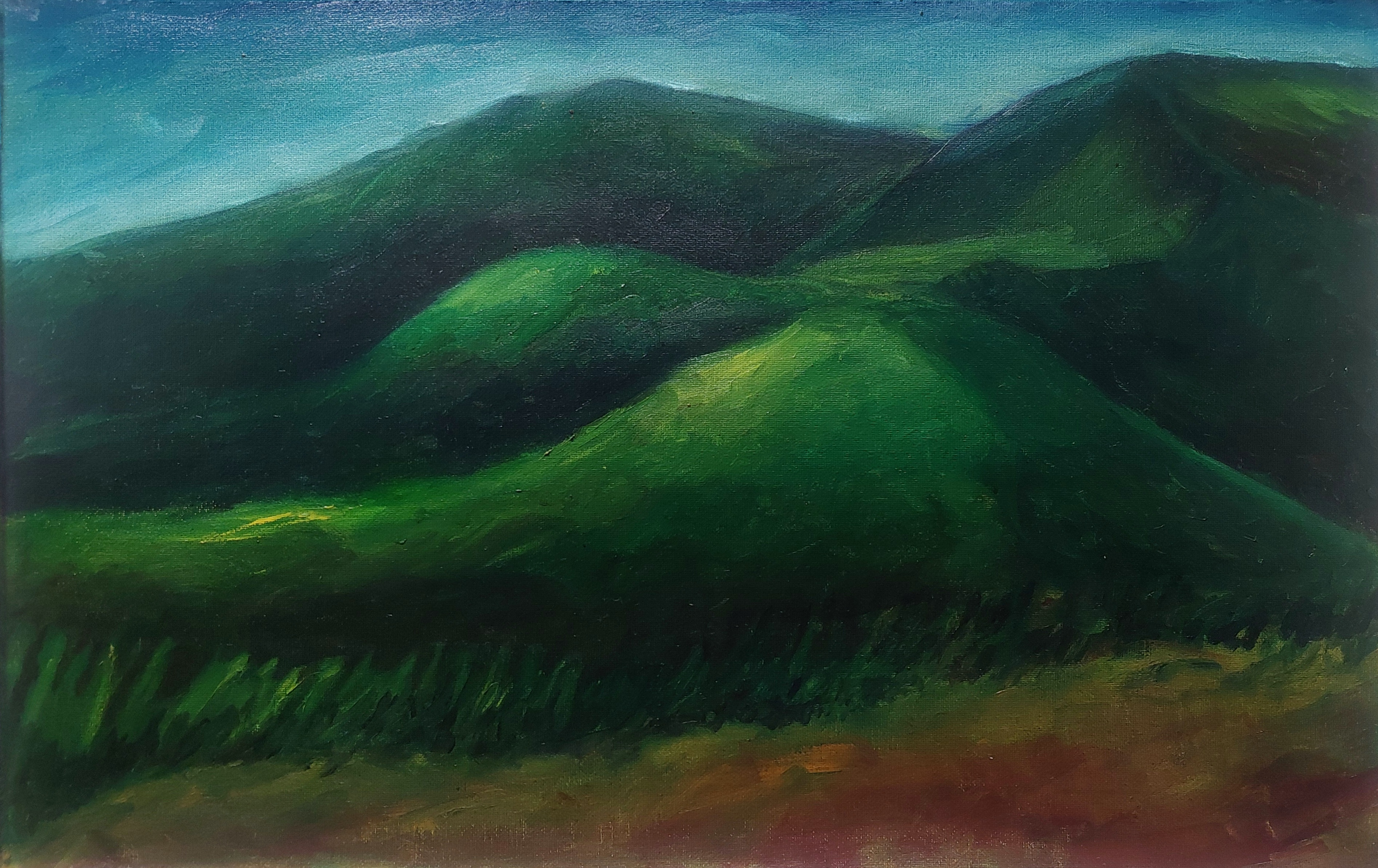 Painting by Christos Ghionis: Euboean Landscape V, 2006