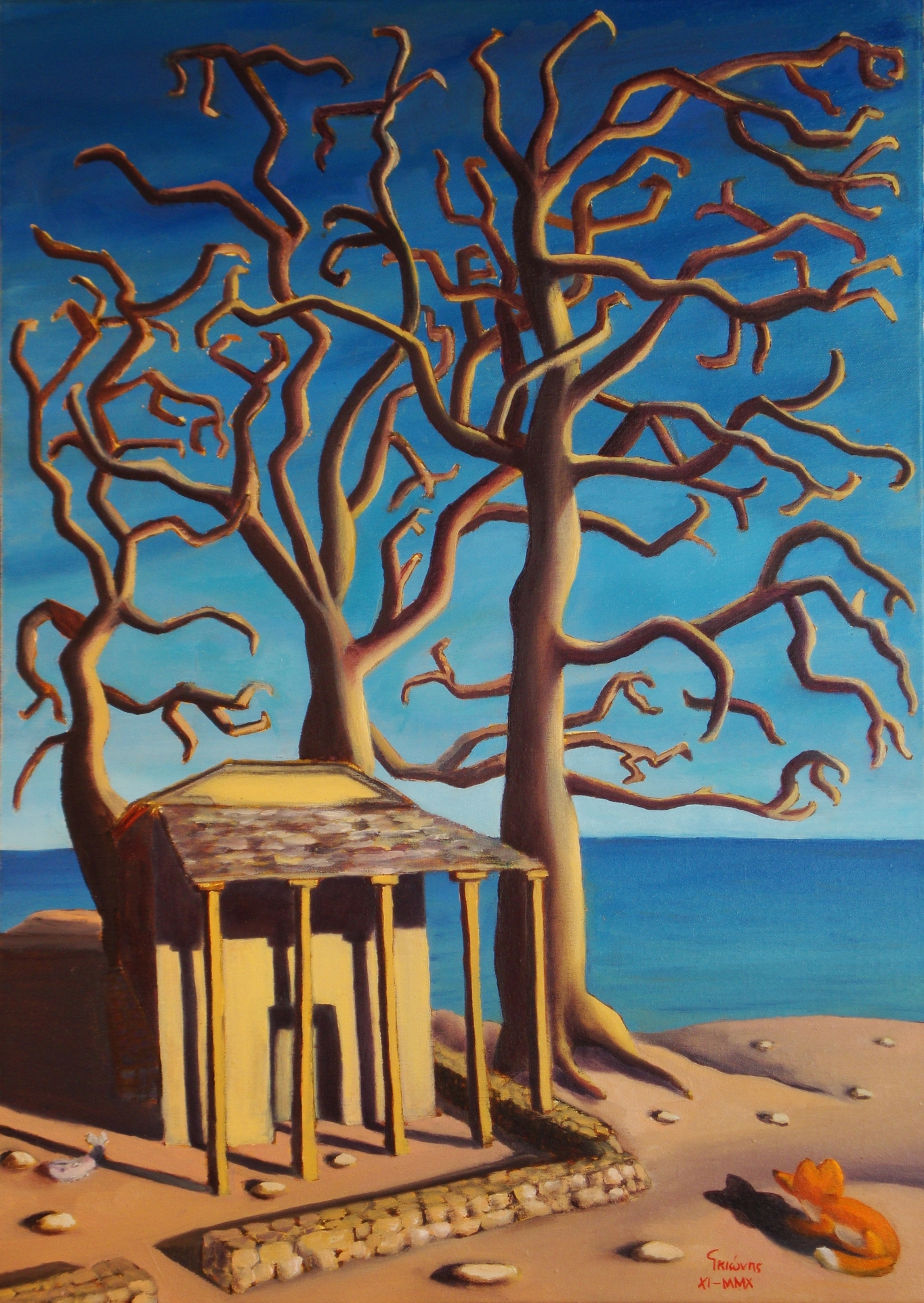 Painting by Christos Ghionis: Saint George III, 2010