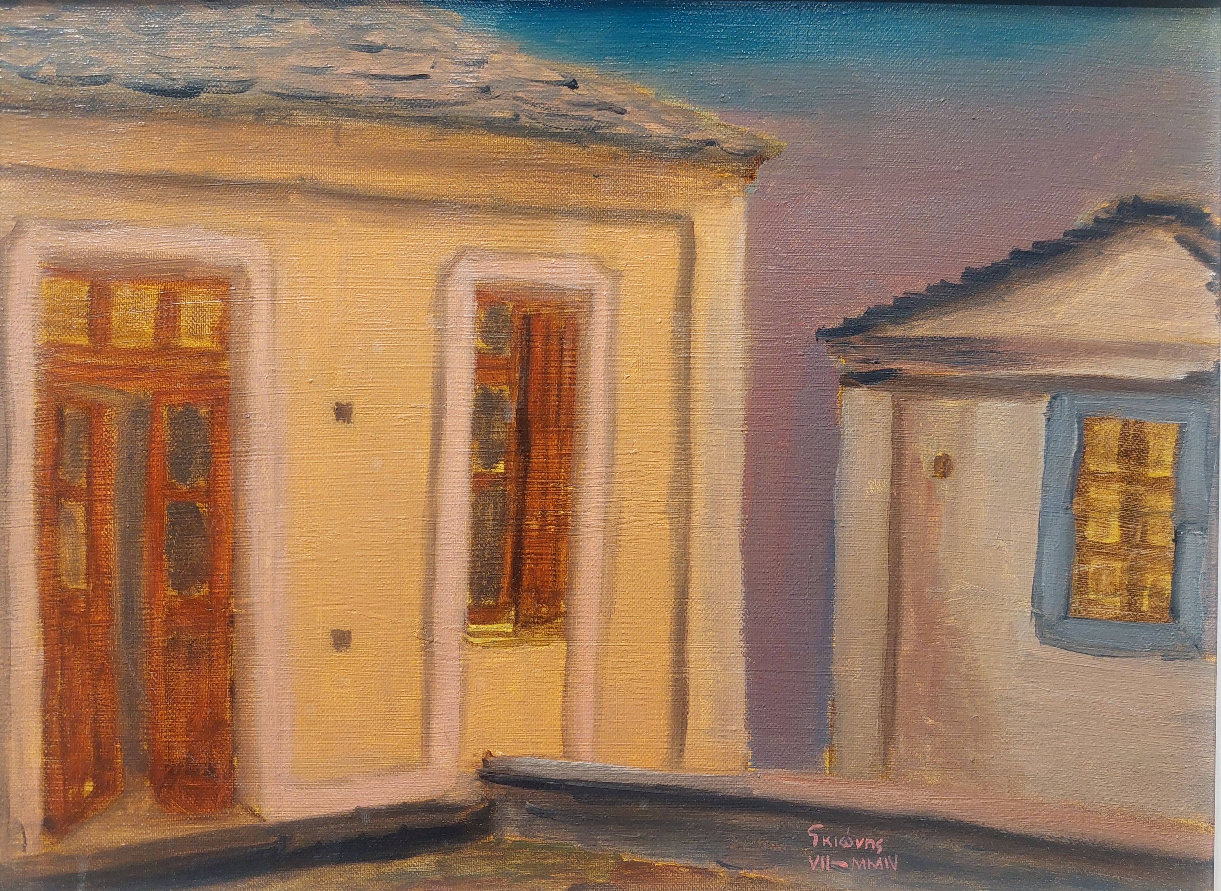 Painting by Christos Ghionis: Agia Kyriaki, 2005