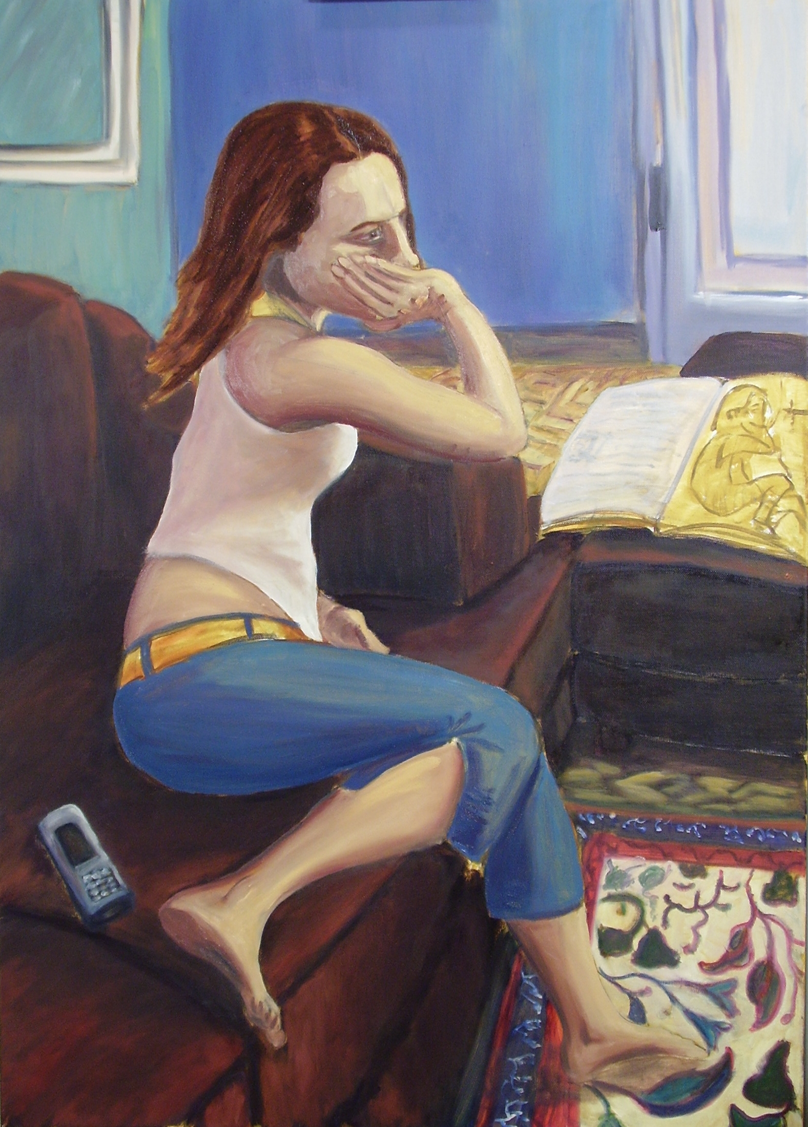 Painting by Christos Ghionis: Flora Posing as Marcella, 2007