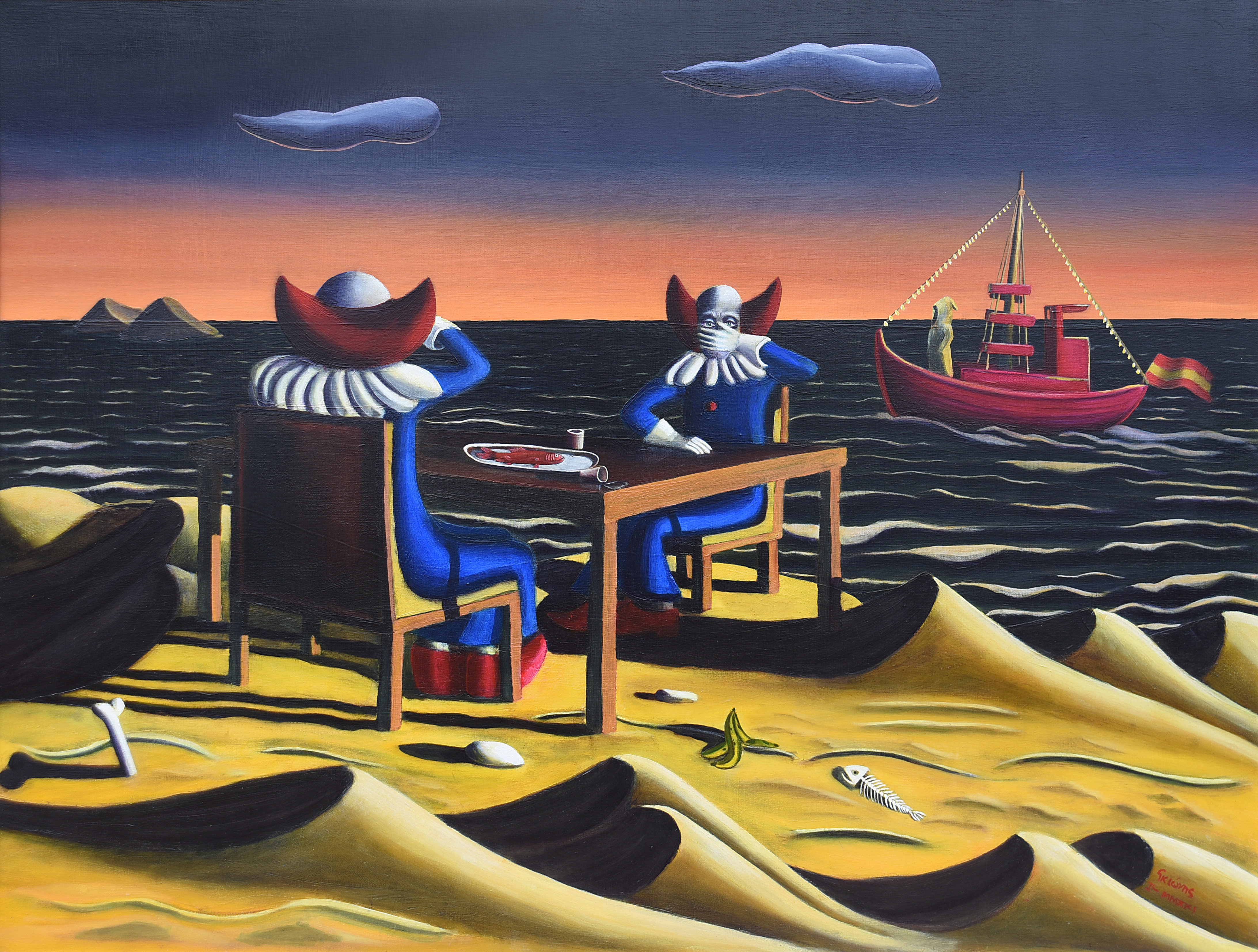 Painting by Christos Ghionis: Dinner of the Bozos, 2021