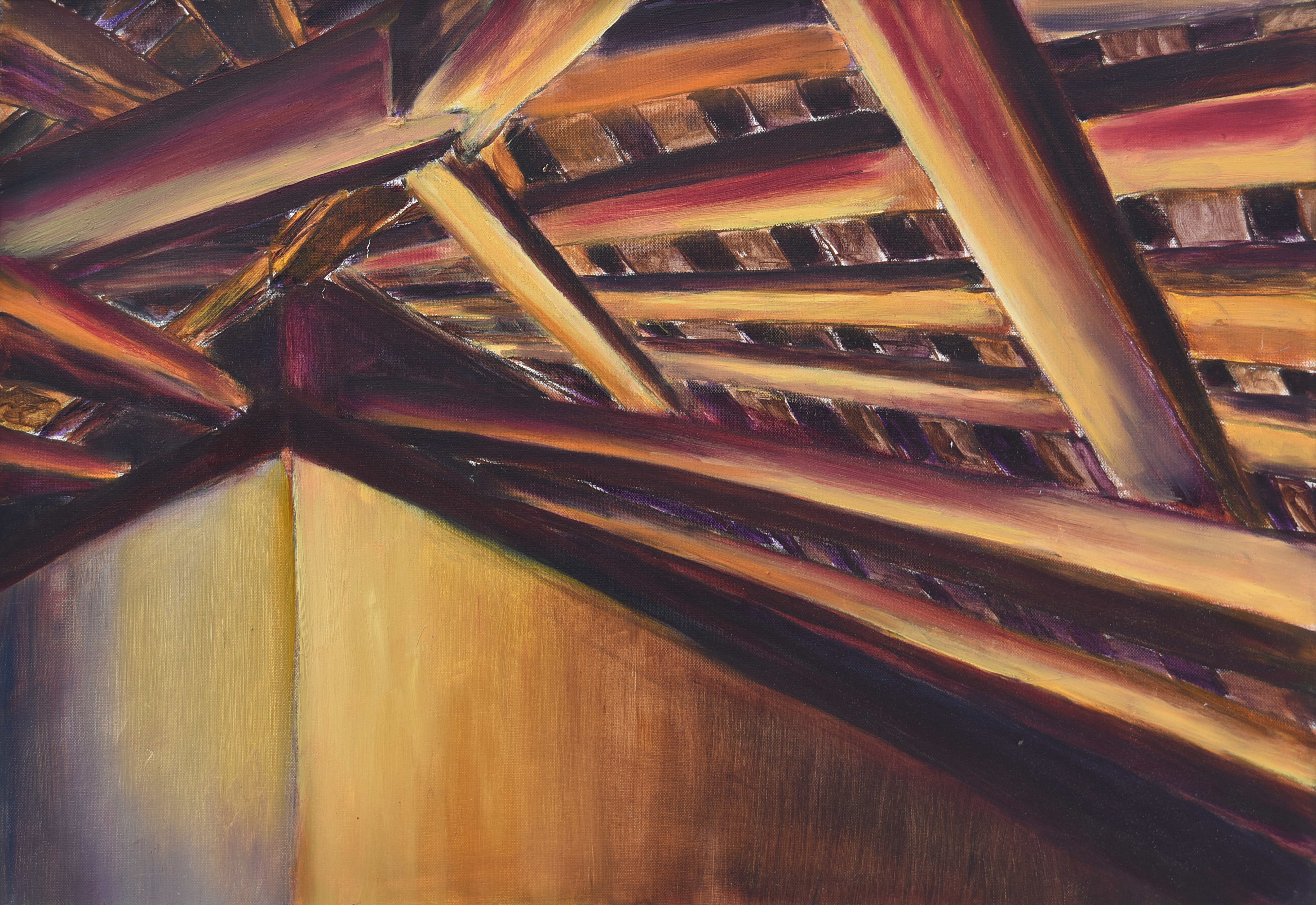 Painting by Christos Ghionis: Agia Marina VII, 2007