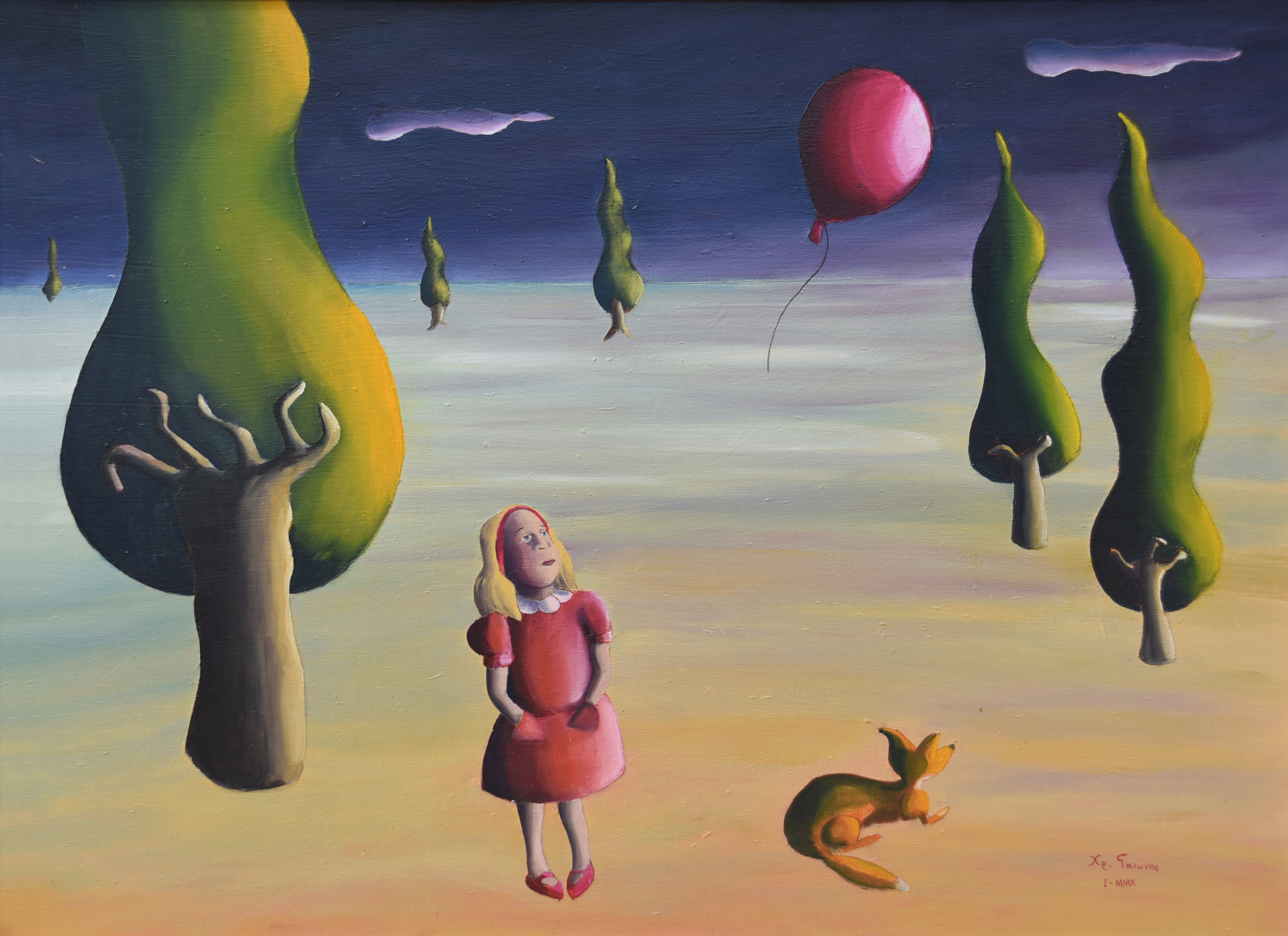 Painting by Christos Ghionis: Procris in the Fields of Teumessus, 2010