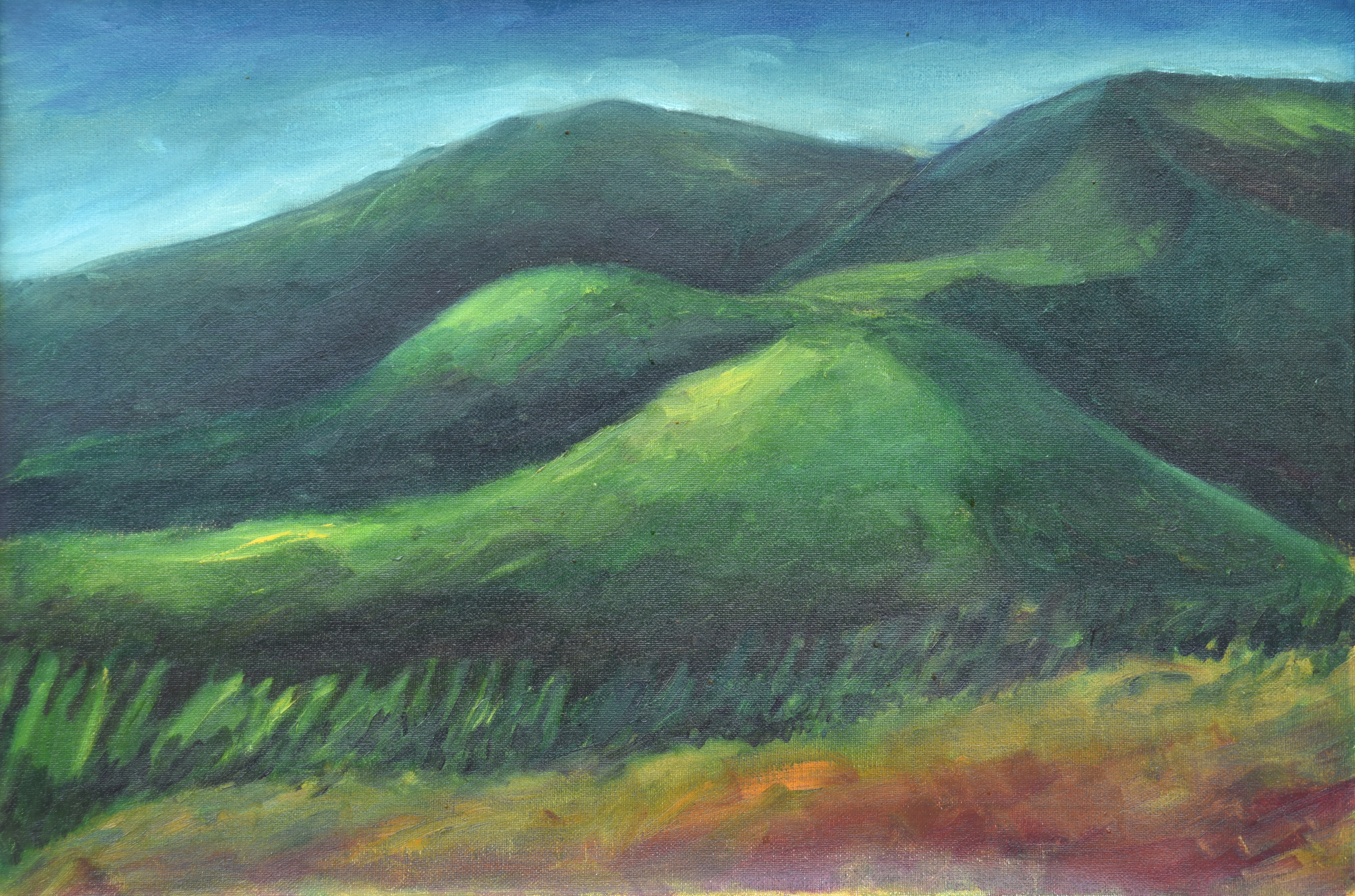 Painting by Christos Ghionis: Euboean Landscape VII, 2023