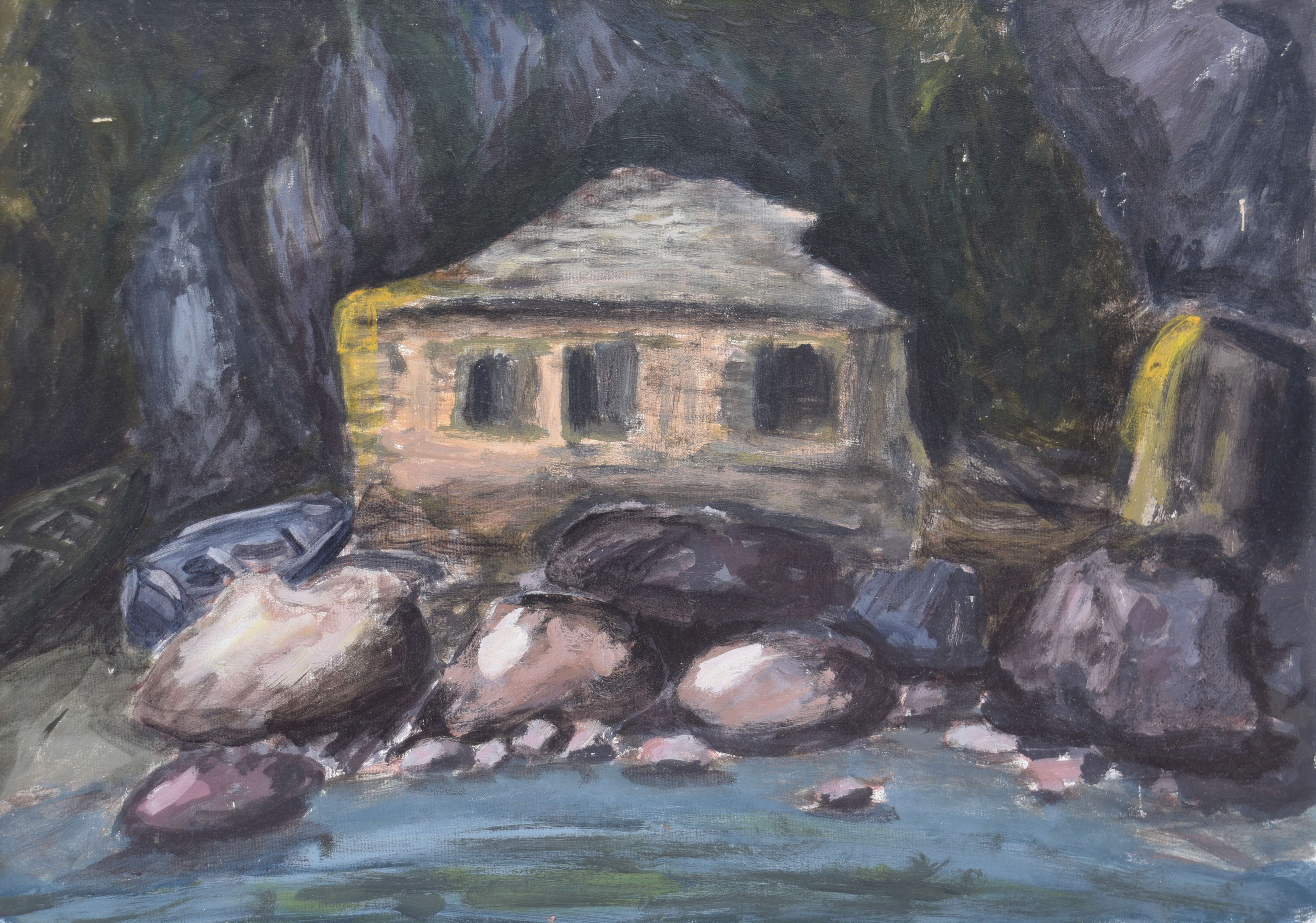 Painting by Christos Ghionis: Damouchari II, 2005