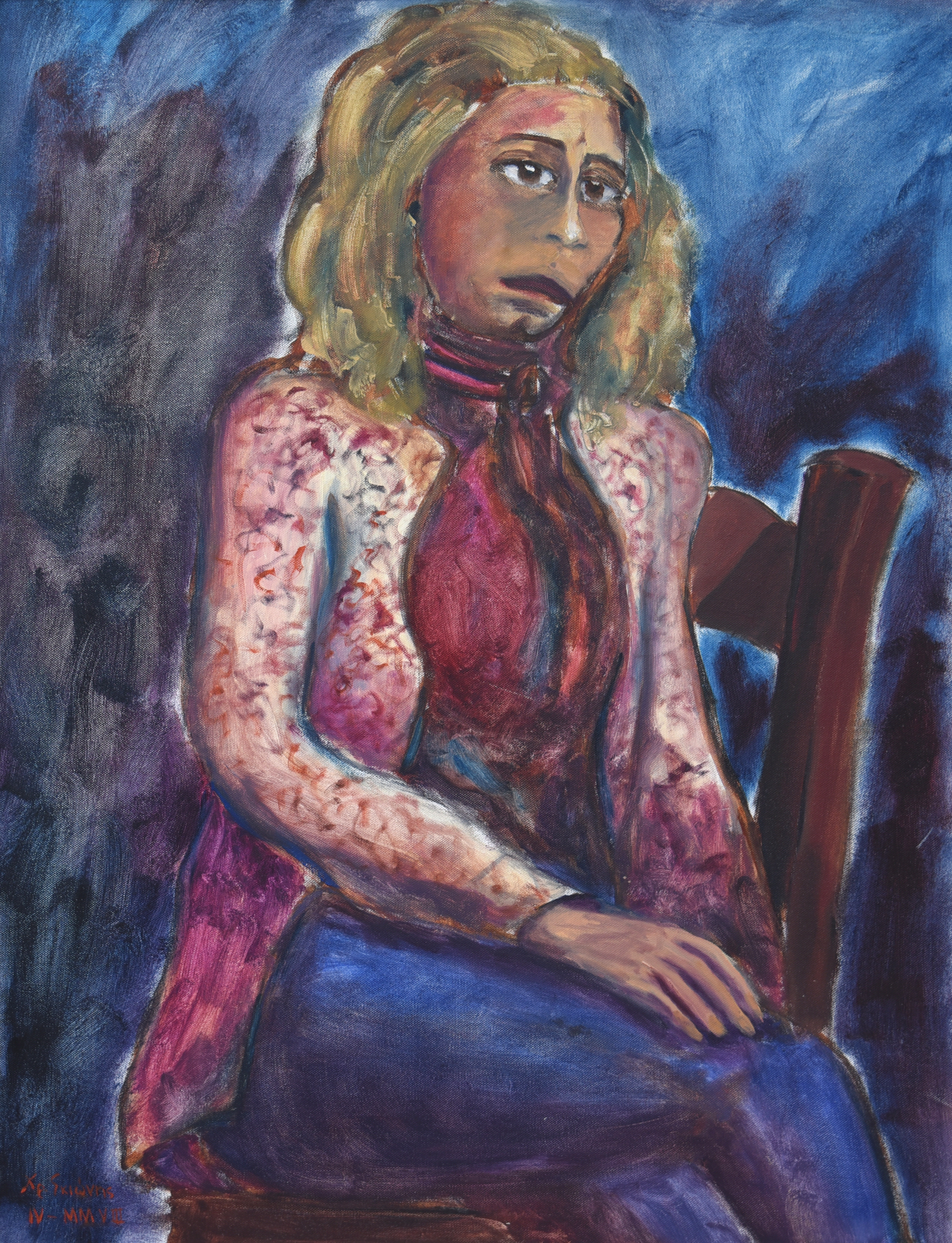 Painting by Christos Ghionis: Irene, 2008