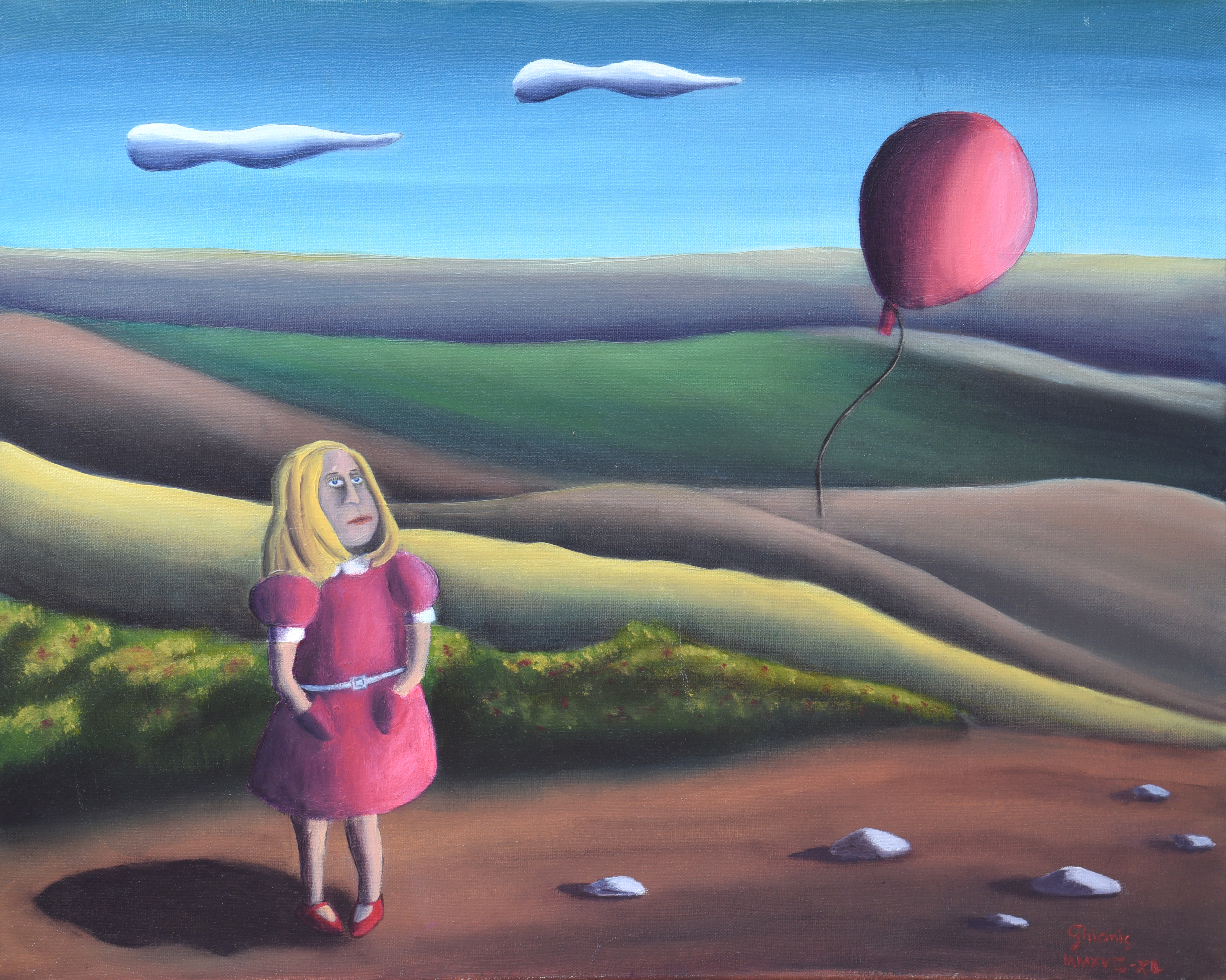 Painting by Christos Ghionis: Procris in the Countryside, 2018-22