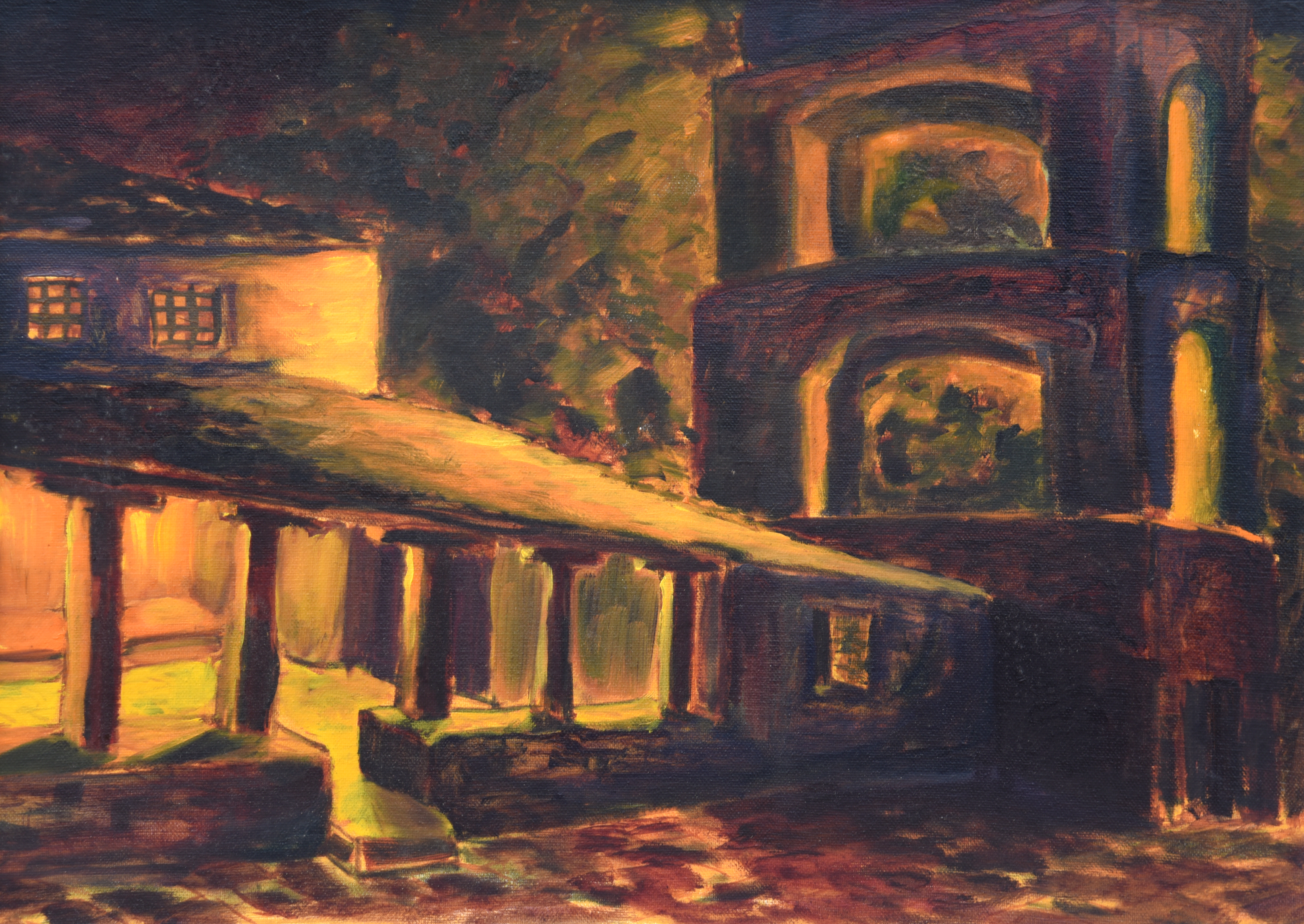 Painting by Christos Ghionis: Agia Marina IV, 2007