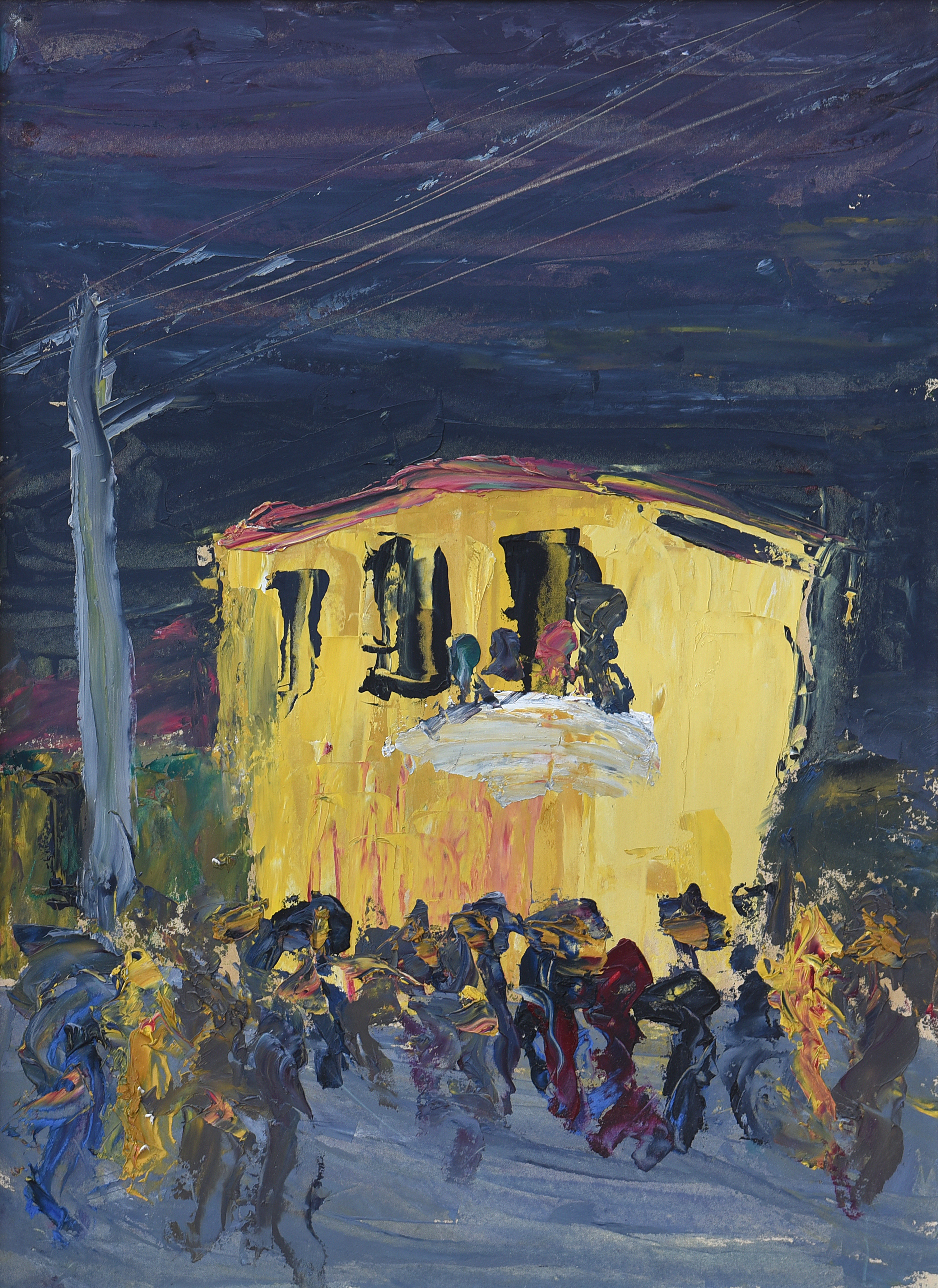 Painting by Christos Ghionis: Yellow House in the Village, 2006