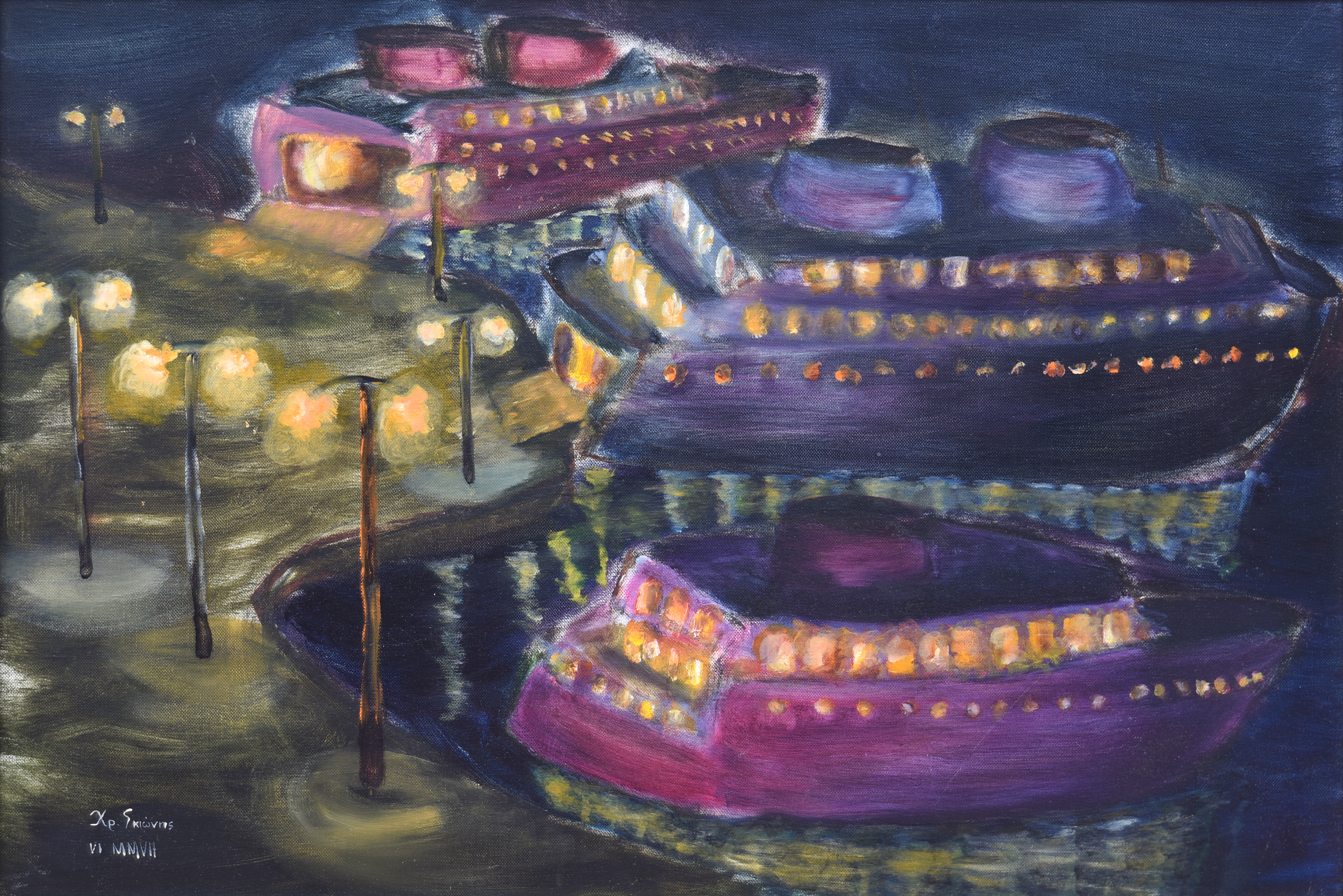 Painting by Christos Ghionis: Rafina II, 2007