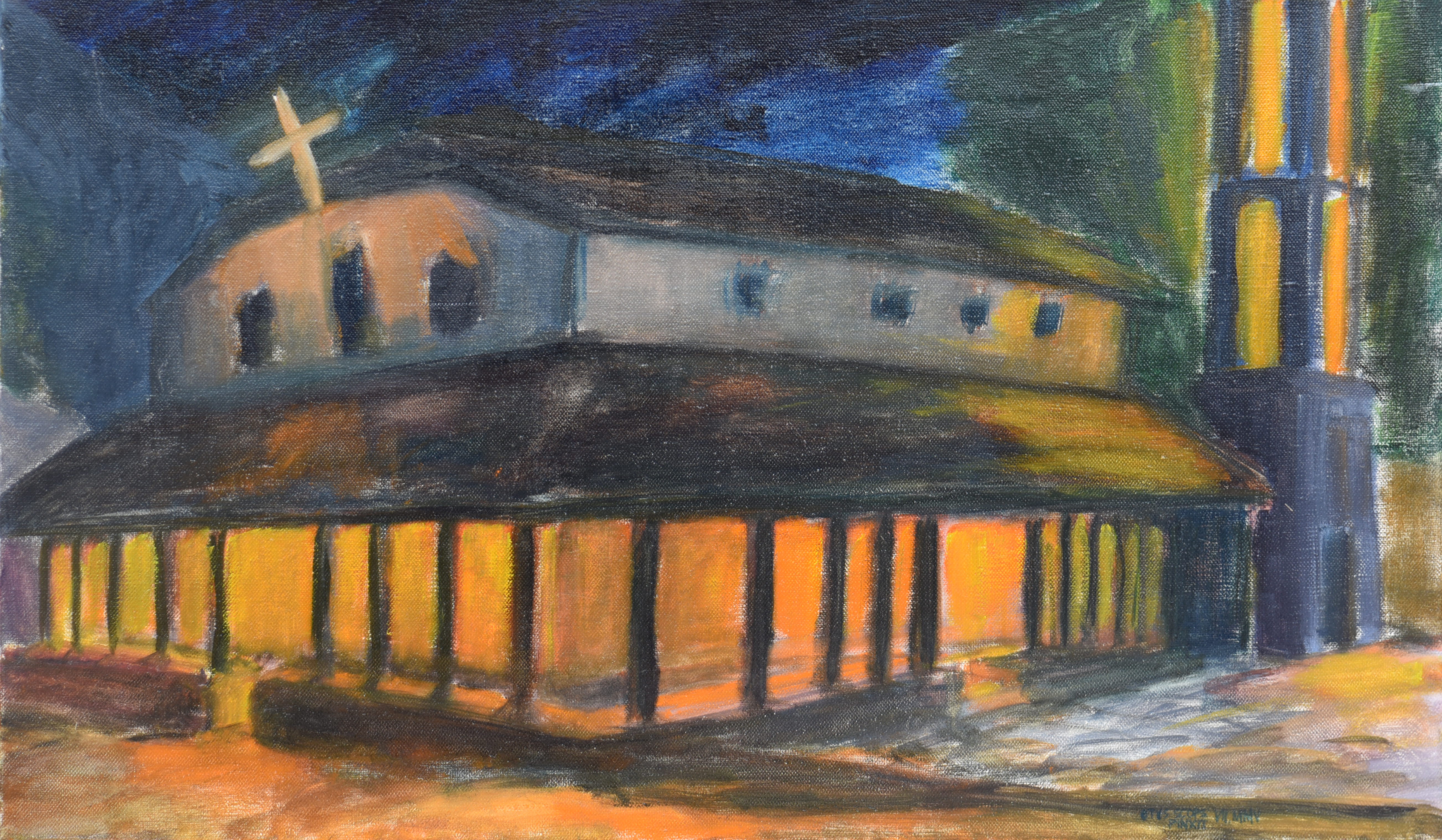Painting by Christos Ghionis: Hagia Marina II, 2004