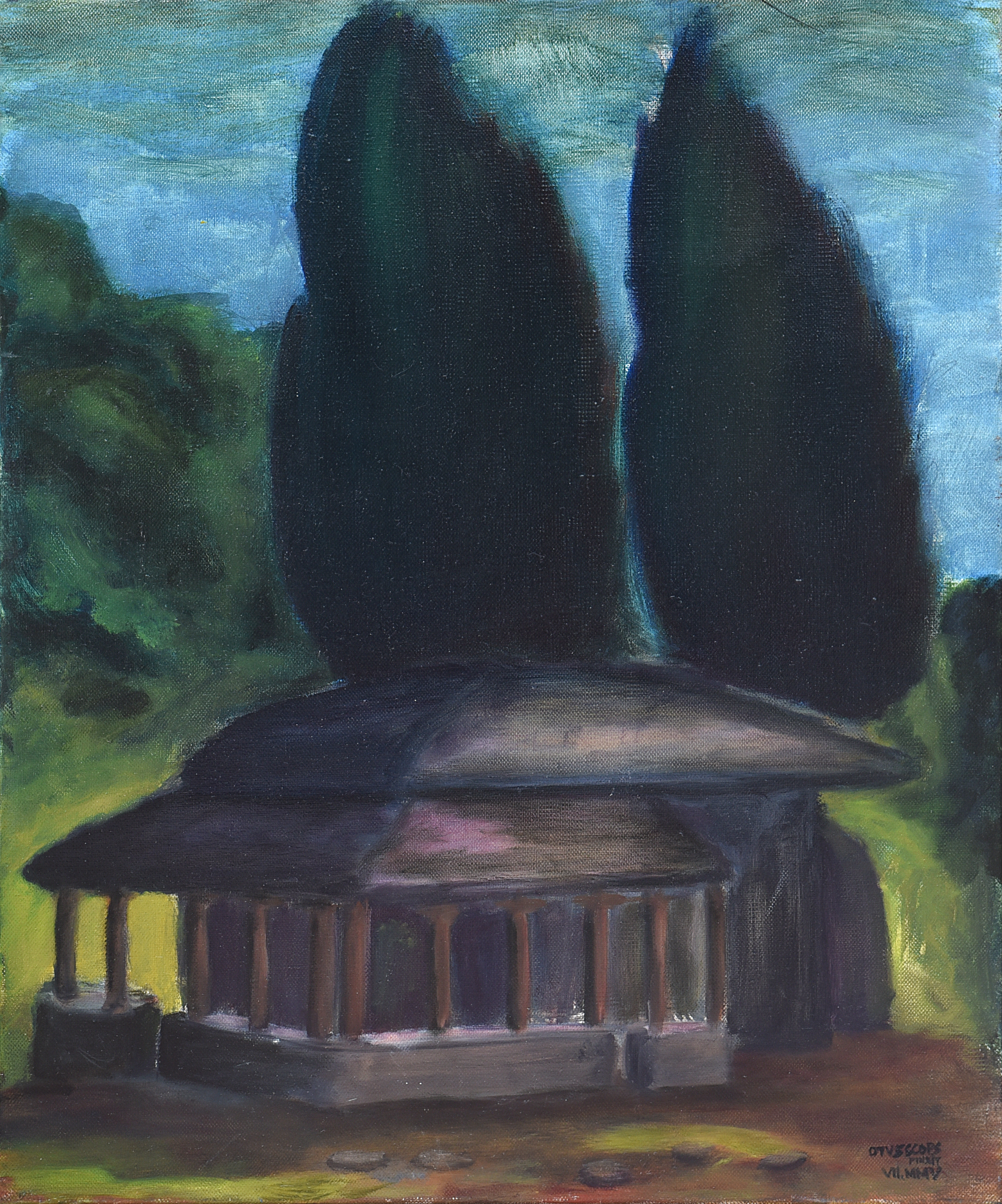 Painting by Christos Ghionis: Ai (Hagios) Giannakis, 2005