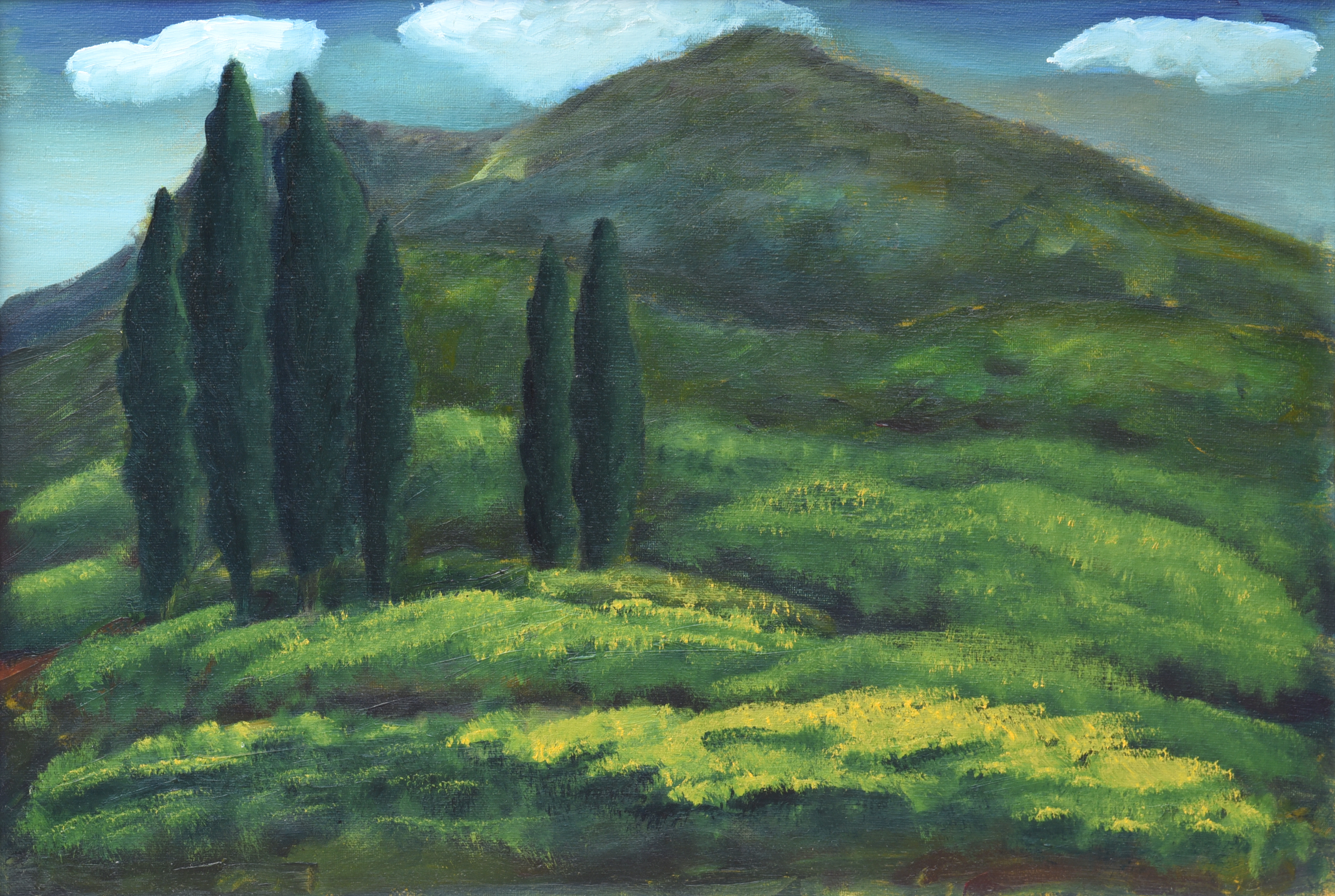 Painting by Christos Ghionis: Euboean Landscape IV, 2005