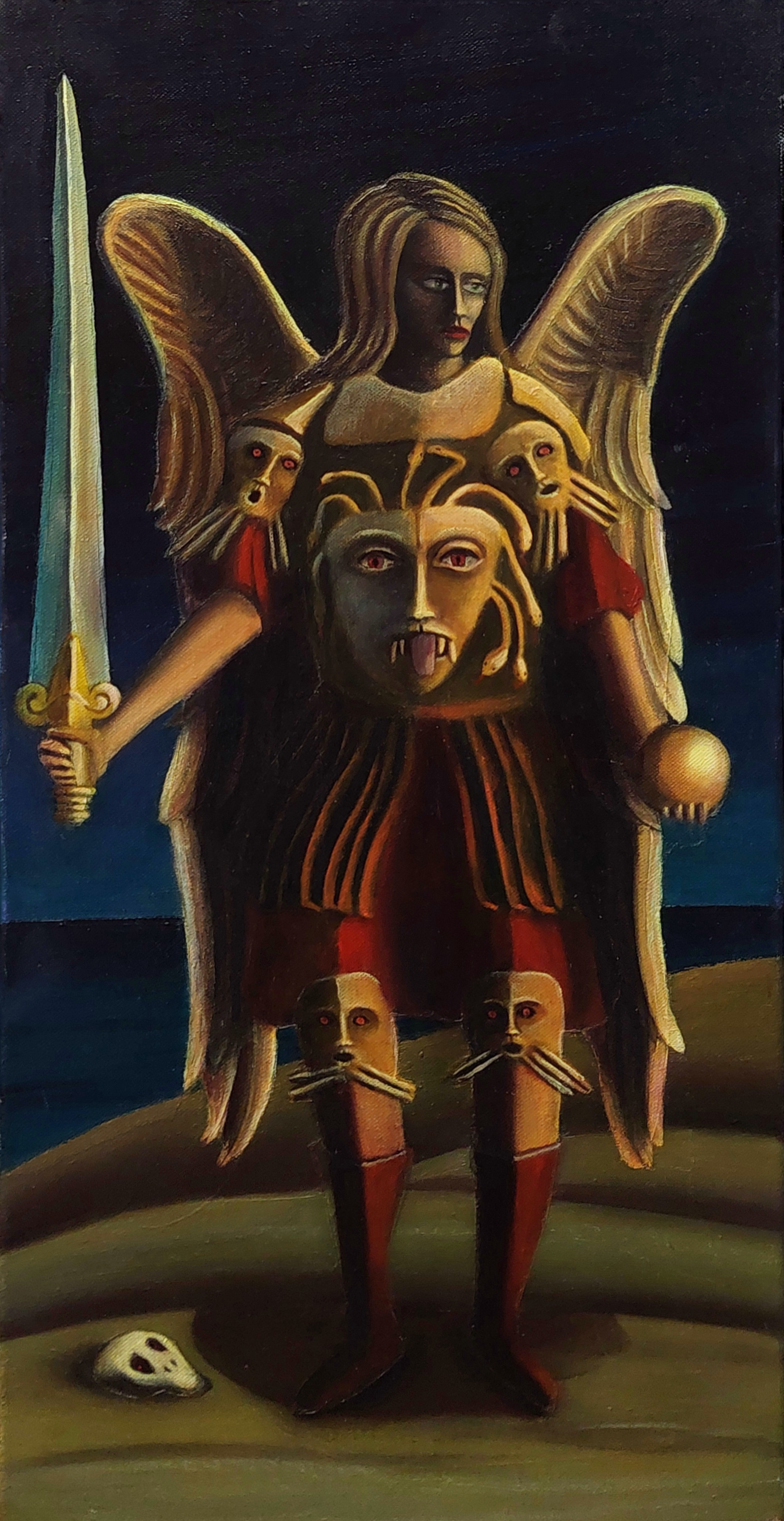 Painting by Christos Ghionis: L'Archangelesse, 2025