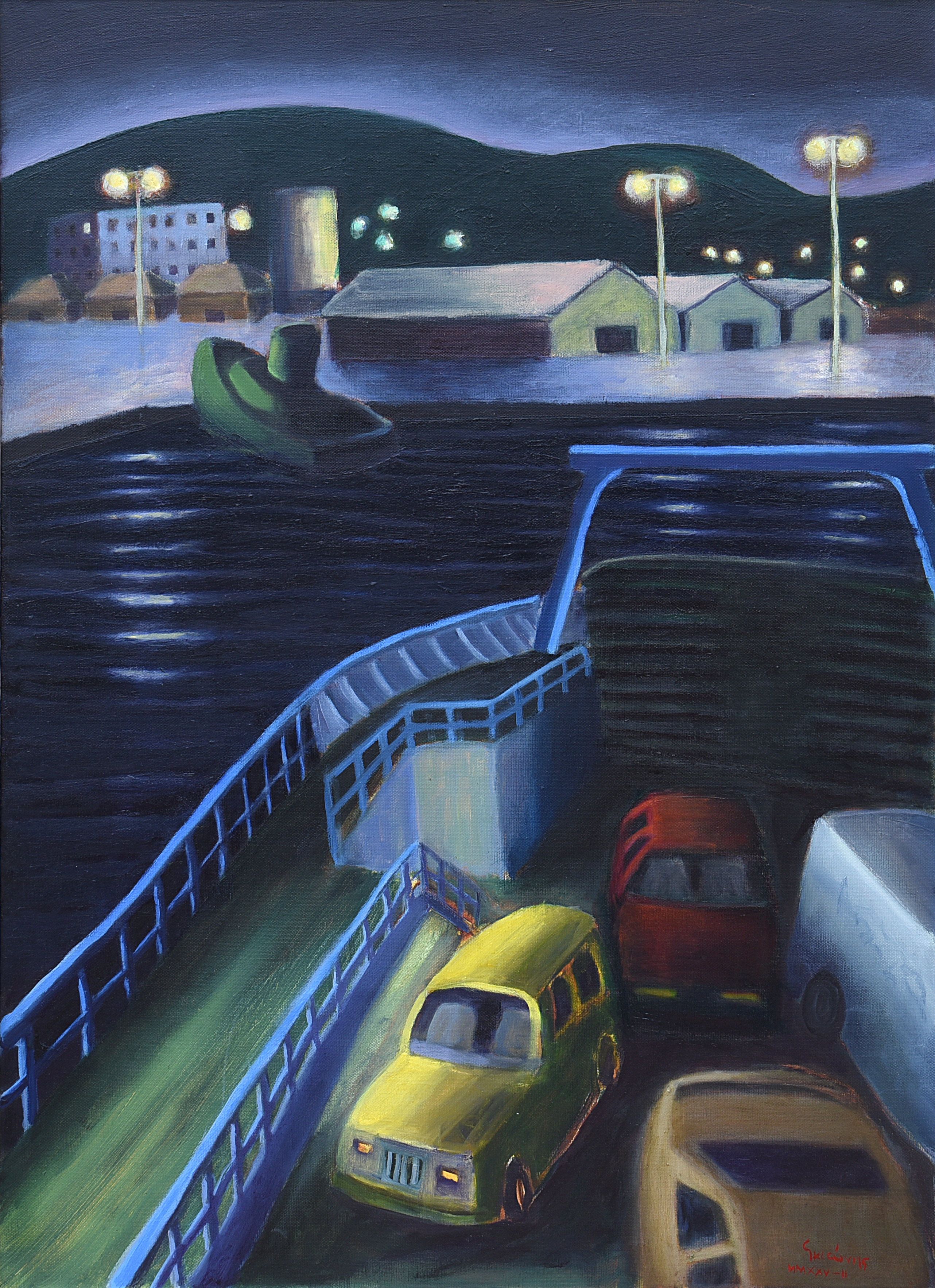 Painting by Christos Ghionis: Transparent Night, 2025