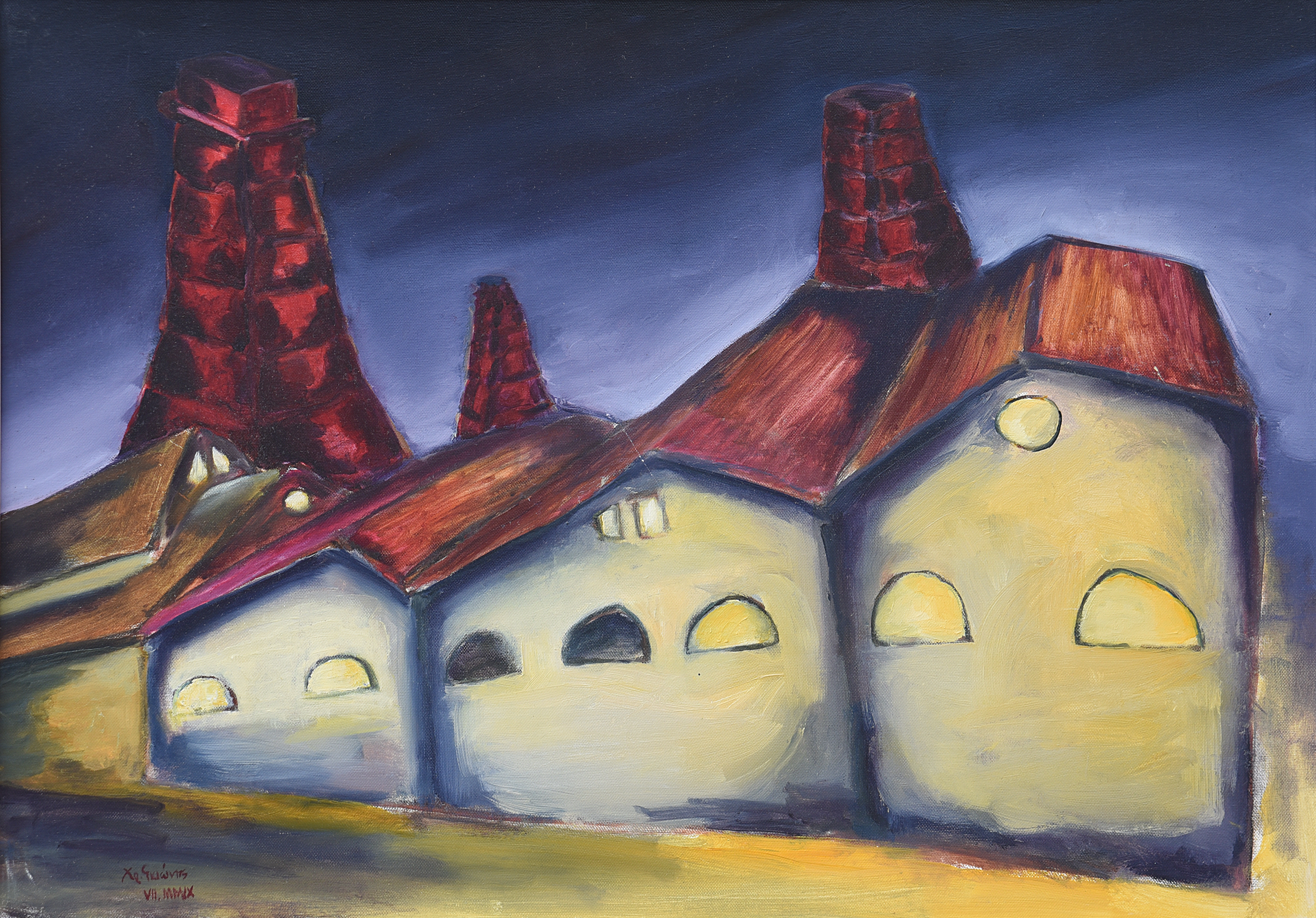 Painting by Christos Ghionis: Gazi II, 2007