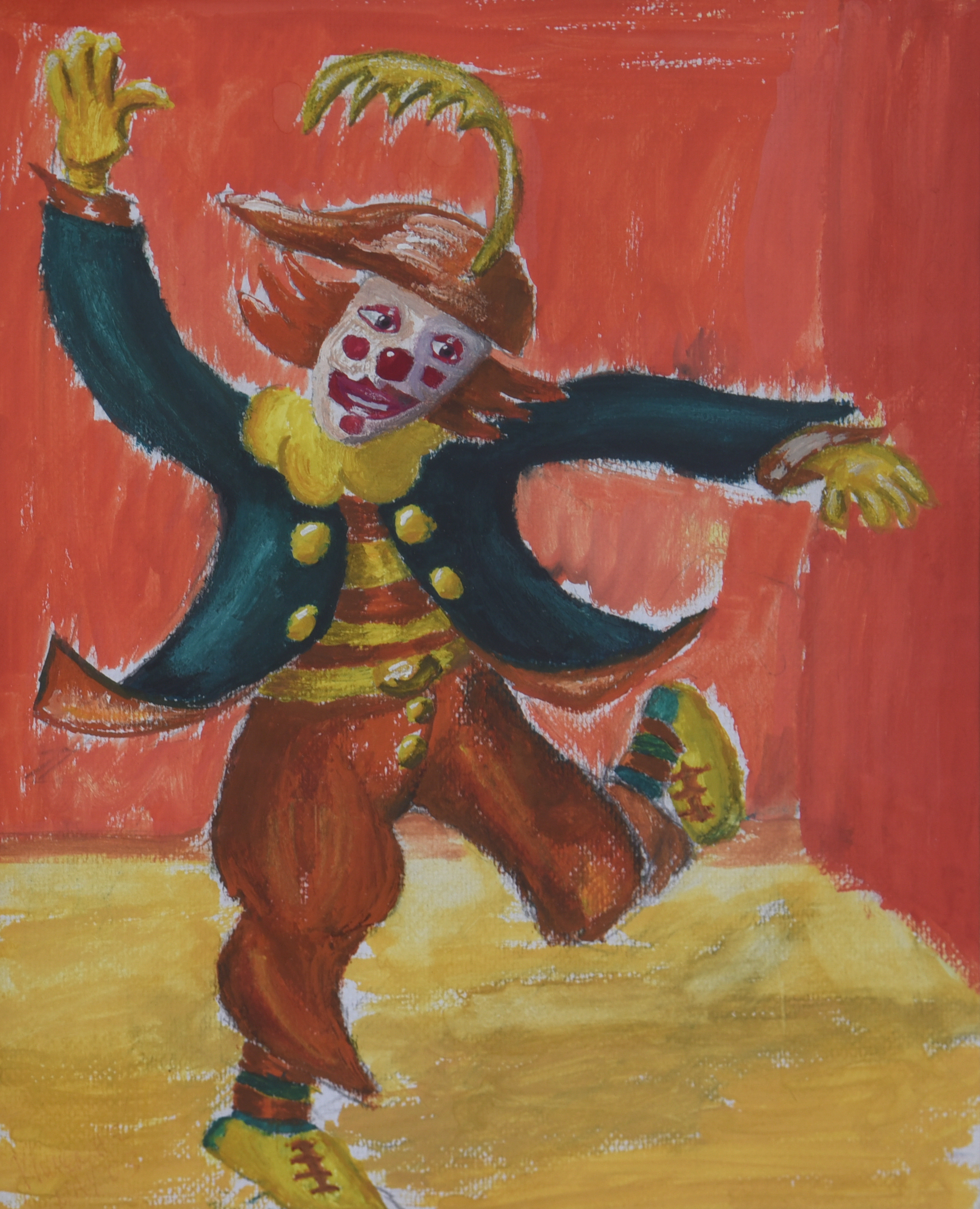 Painting by Christos Ghionis: Clown IV, 2003