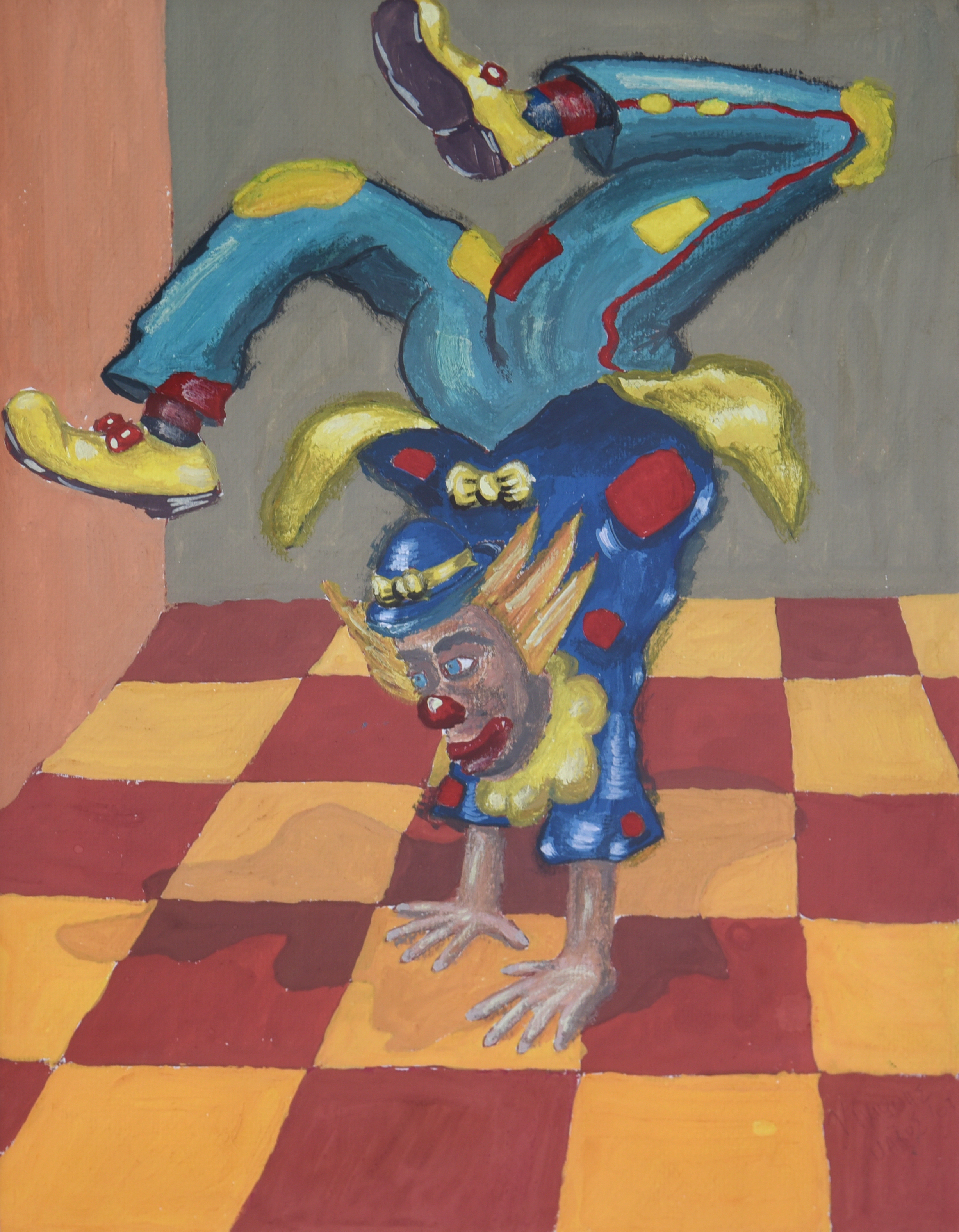 Painting by Christos Ghionis: Clown V, 2003