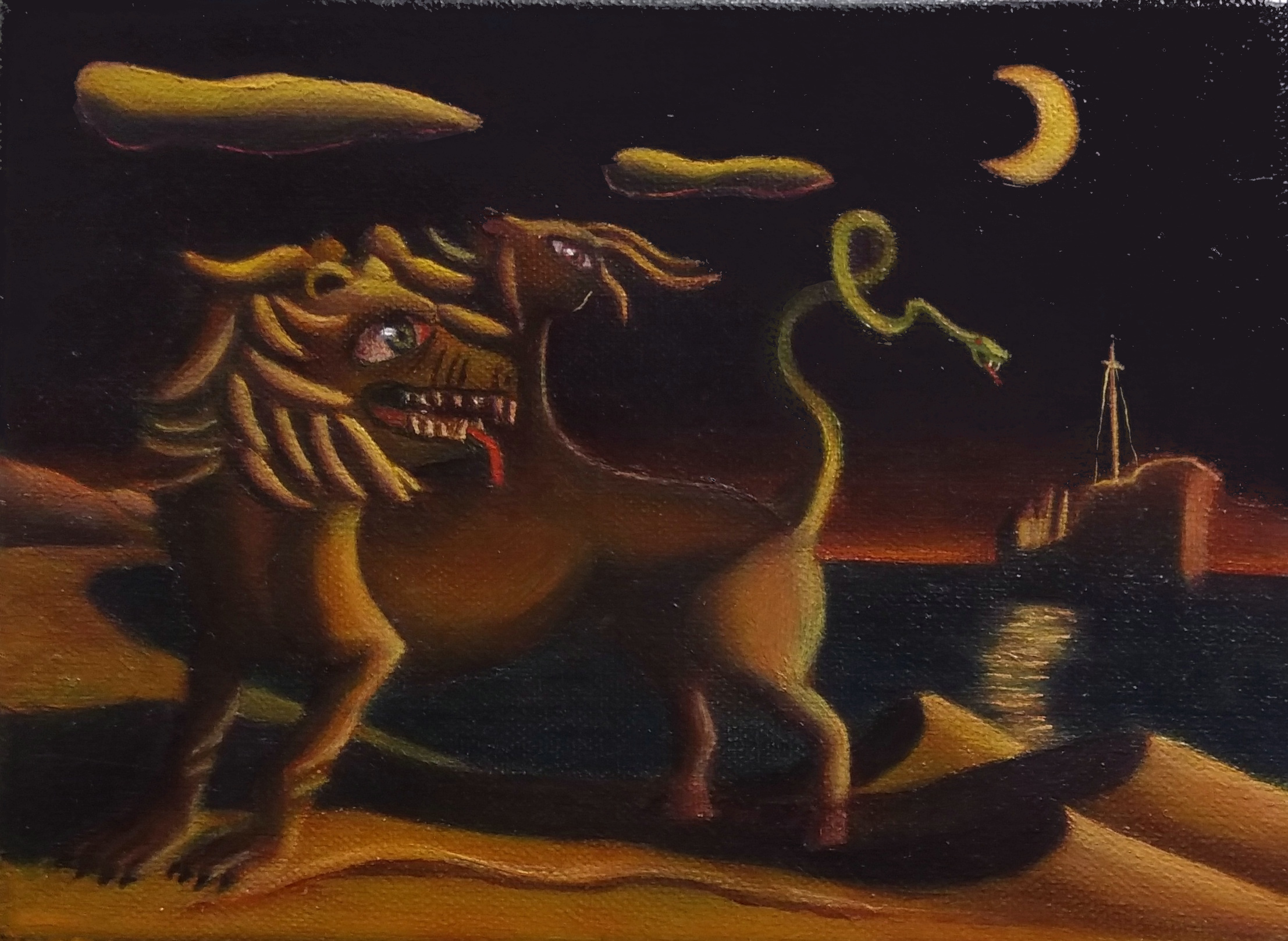 Painting by Christos Ghionis: Chimaera, 2019